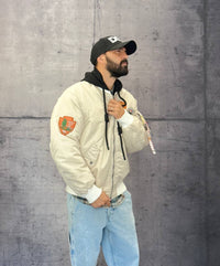 GIUBBINO BOMBER PATCH CON CAPPUCCIO RIMOVIBILE - BERNA - ART. 252282