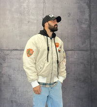 GIUBBINO BOMBER PATCH CON CAPPUCCIO RIMOVIBILE - BERNA - ART. 252282