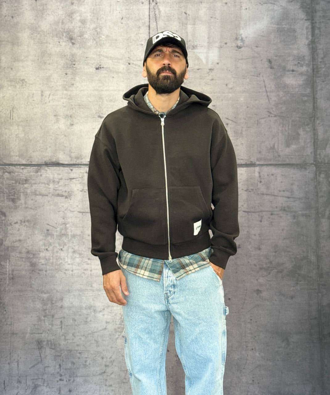 FELPA BOXY FIT CON CAPPUCCIO + ZIP - ONLY&SONS - ART. 22035193 - COL BLACK