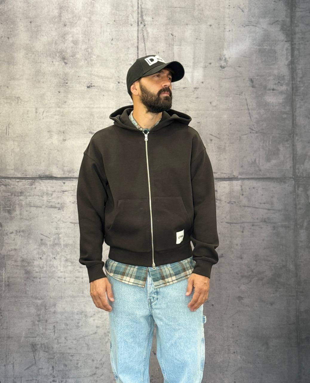 FELPA BOXY FIT CON CAPPUCCIO + ZIP - ONLY&SONS - ART. 22035193 - COL BLACK