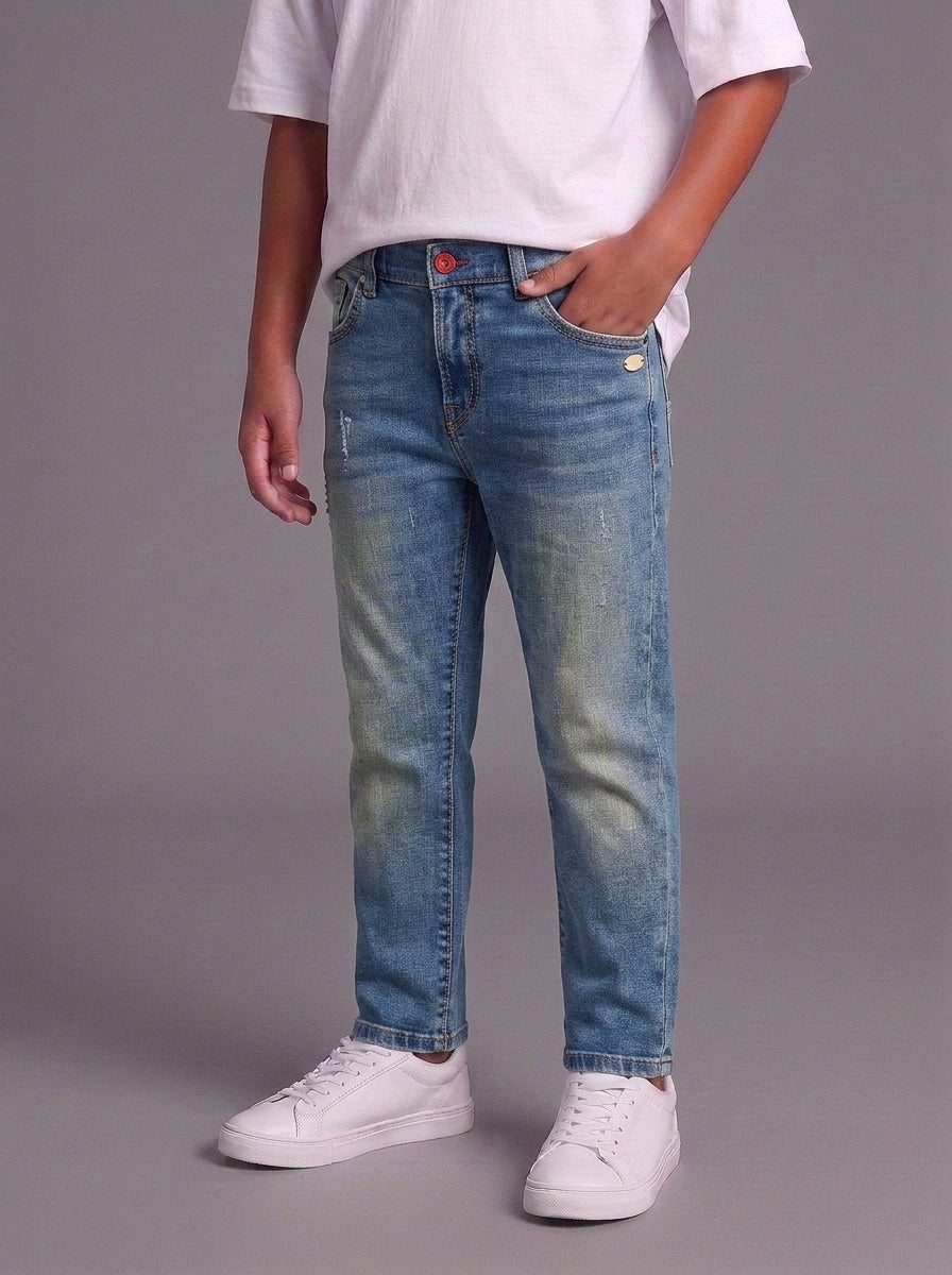 JEANS BERNA KIDS 5 TASCHE DENIM SFUMATO ART K 23075 396
