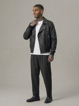 GIUBBINO BERNA CHIODO BOMBER OVER ECOPELE NERO ART 251094 1