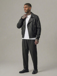 GIUBBINO BERNA CHIODO BOMBER OVER ECOPELE NERO ART 251094 1