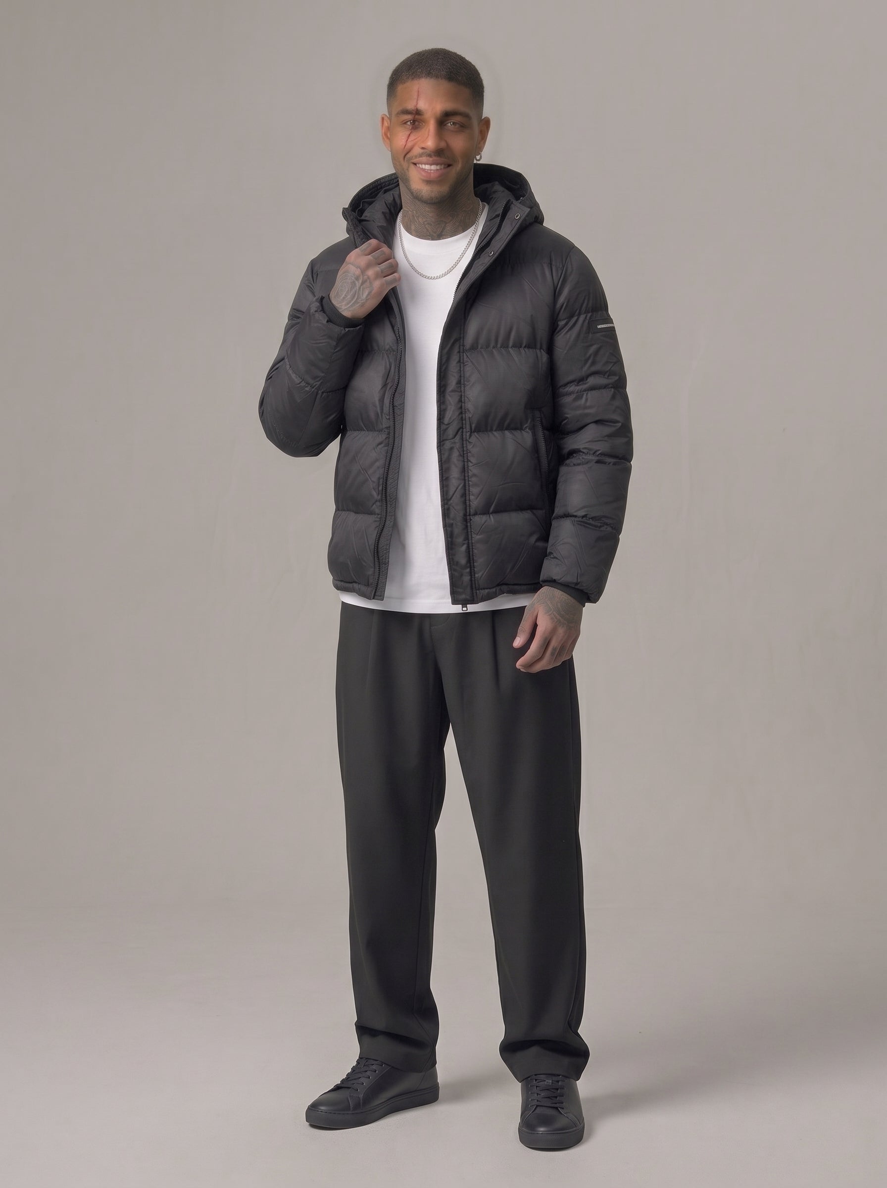 GIUBBINO  NEW JOB BRAND BOMBER CON CAPPUCCIO NERO ART NJC01