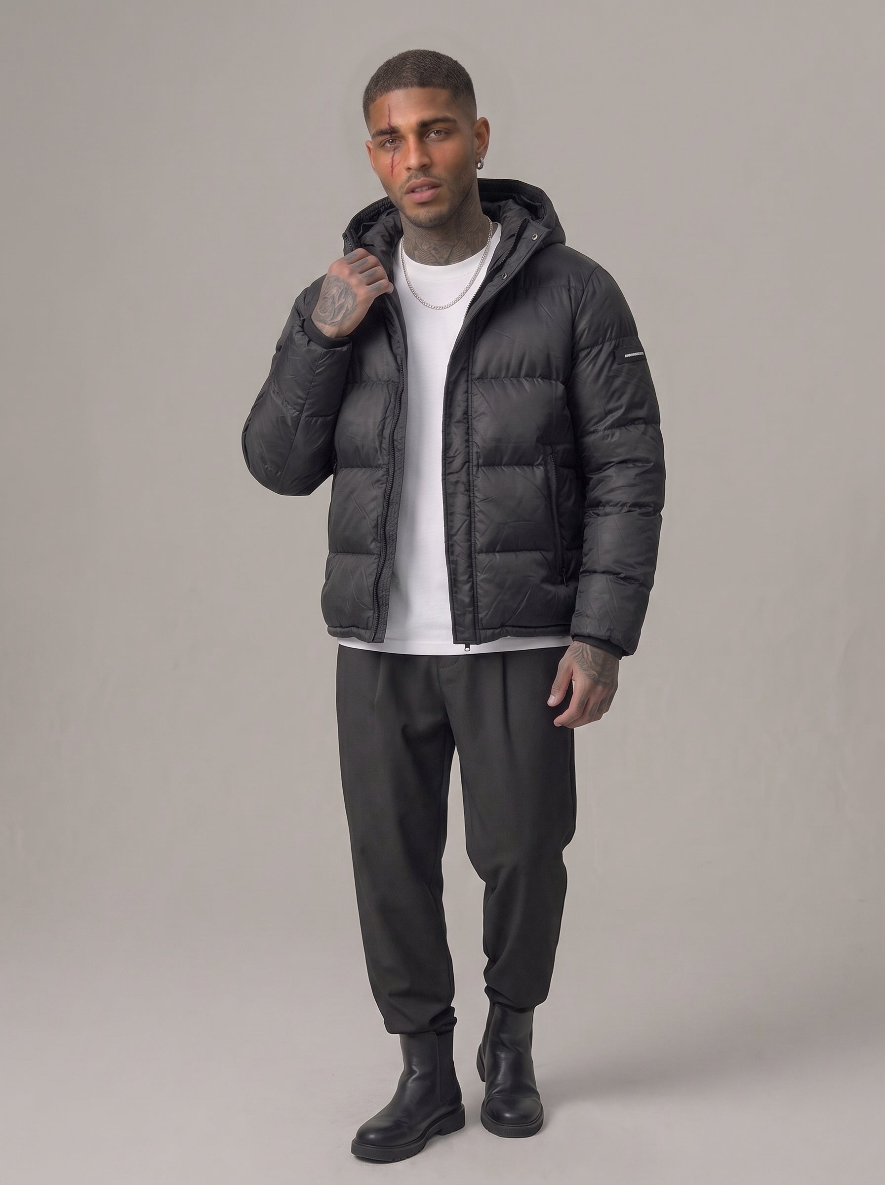GIUBBINO  NEW JOB BRAND BOMBER CON CAPPUCCIO NERO ART NJC01