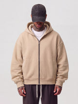 FELPA NEW JOB BRAND CON CAPPUCCIO ZIP BOXY FIT ART. GB28