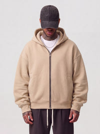 FELPA NEW JOB BRAND CON CAPPUCCIO ZIP BOXY FIT ART. GB28