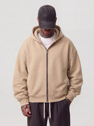 FELPA NEW JOB BRAND CON CAPPUCCIO ZIP BOXY FIT ART. GB28