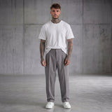 PANTALONE CON ELASTICO IN VITA GRIGIO BOTTONE COPERTO   - NEW JOB BRAND - ART. AMALFI