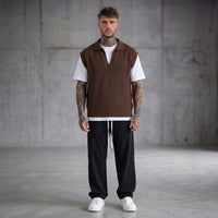 SMANICATO POLO TRAFORATA MARRONE - NEW JOB BRAND - ART. MA/15