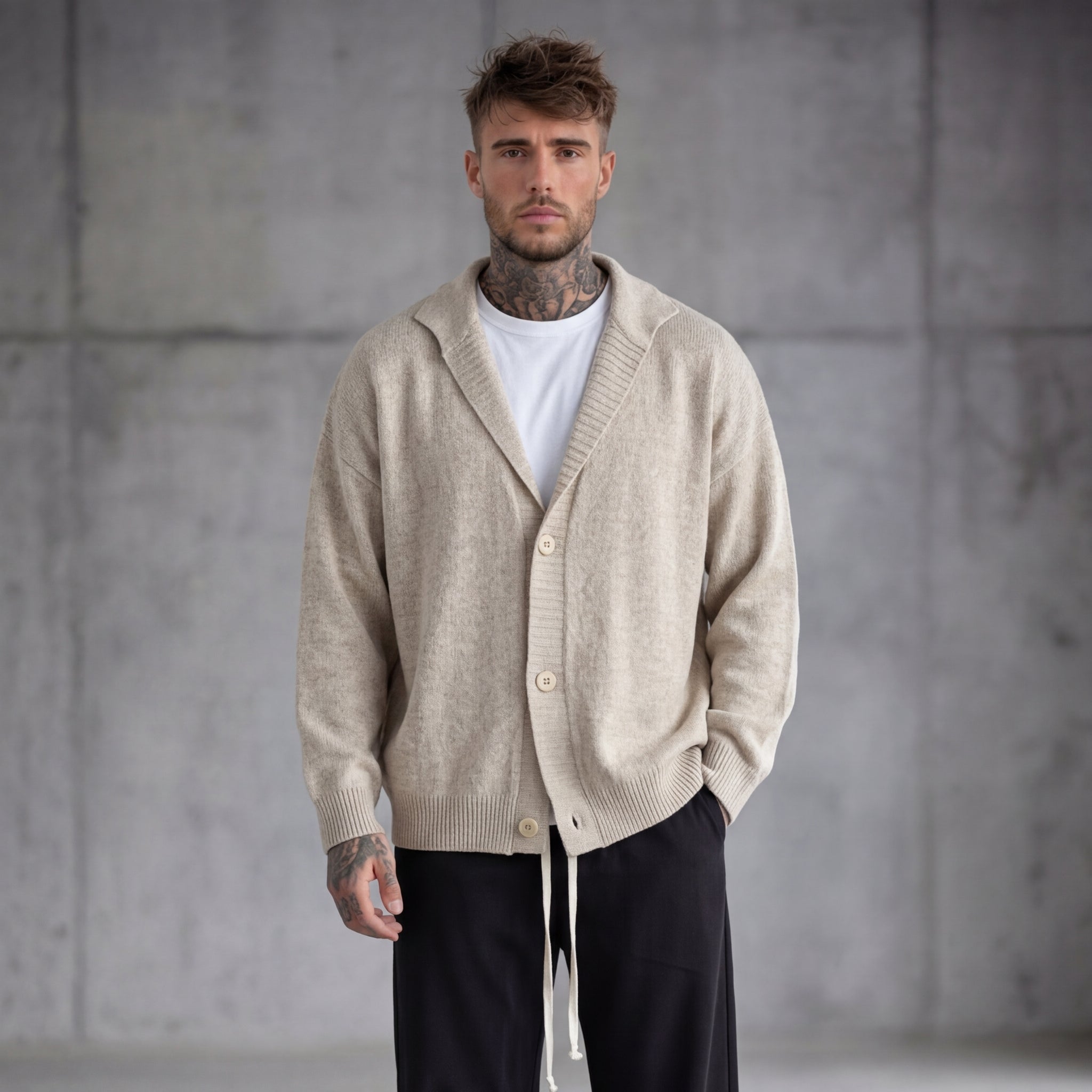 CARDIGAN GIACCA POLO SABBIA  - NEW JOB BRAND - ARTR. MA/14