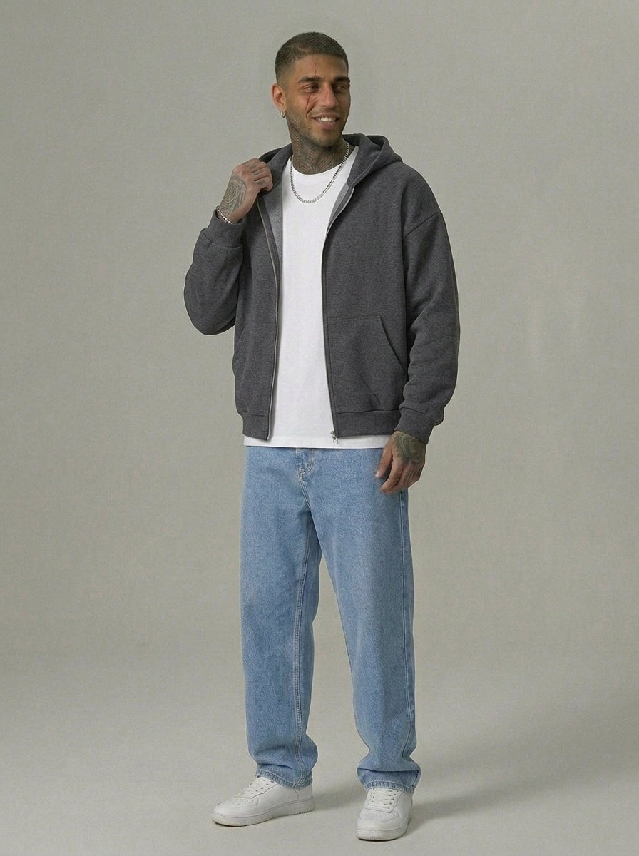 FELPA ONLY&SONS BOXY FIT CON CAPPUCCIO + ZIP  ONLY&SONS - ART. 22035193