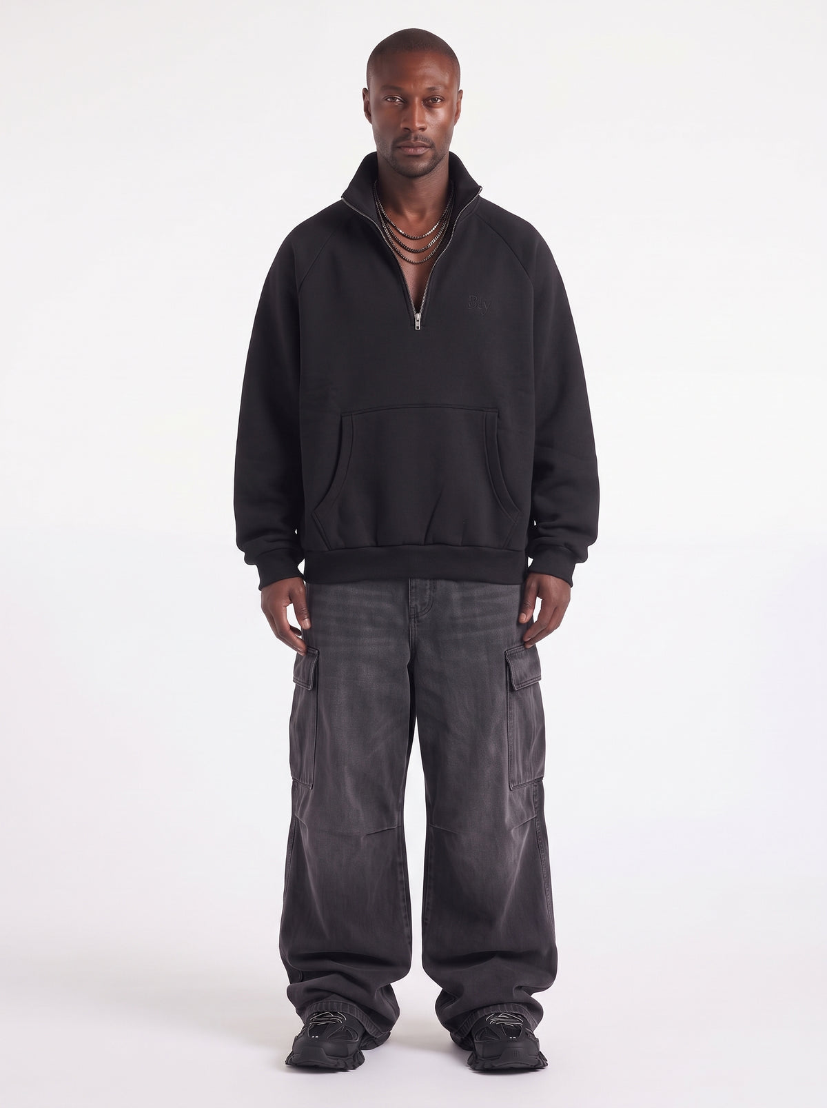 FELPA BL11 CON MEZZA ZIP ART BL26010001