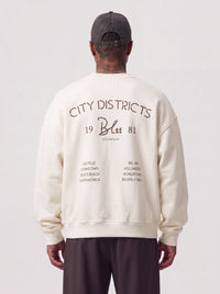 FELPA BL11 GIROCOLLOSTAMPA OFF WHI ART CITYDISTRICT147