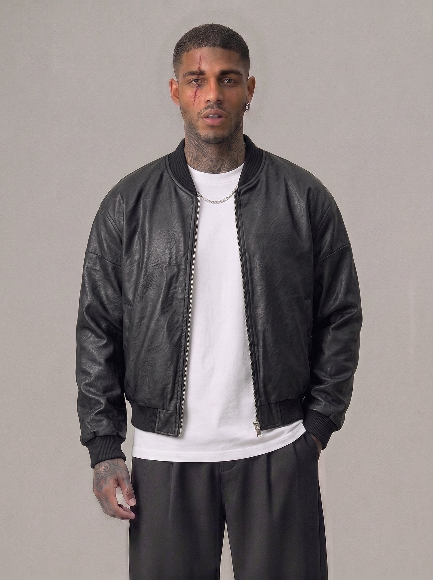 GIUBBINO NEW JOB BRAND BOMBER ECOPELLE  ART 03 TRAP