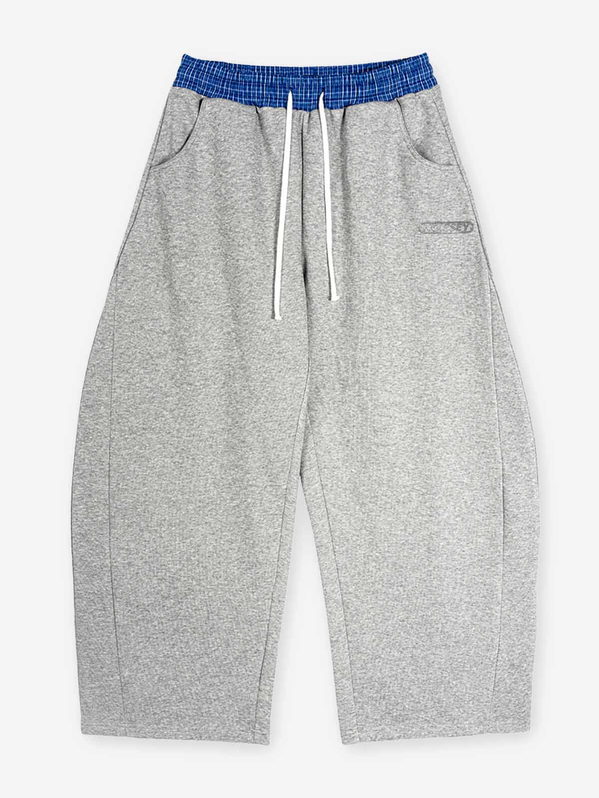 PANTALONI DI TUTA NOISSEY CON ELASTCO IN VITA A QUADRI E GAMBA CURVA STREETWEAR