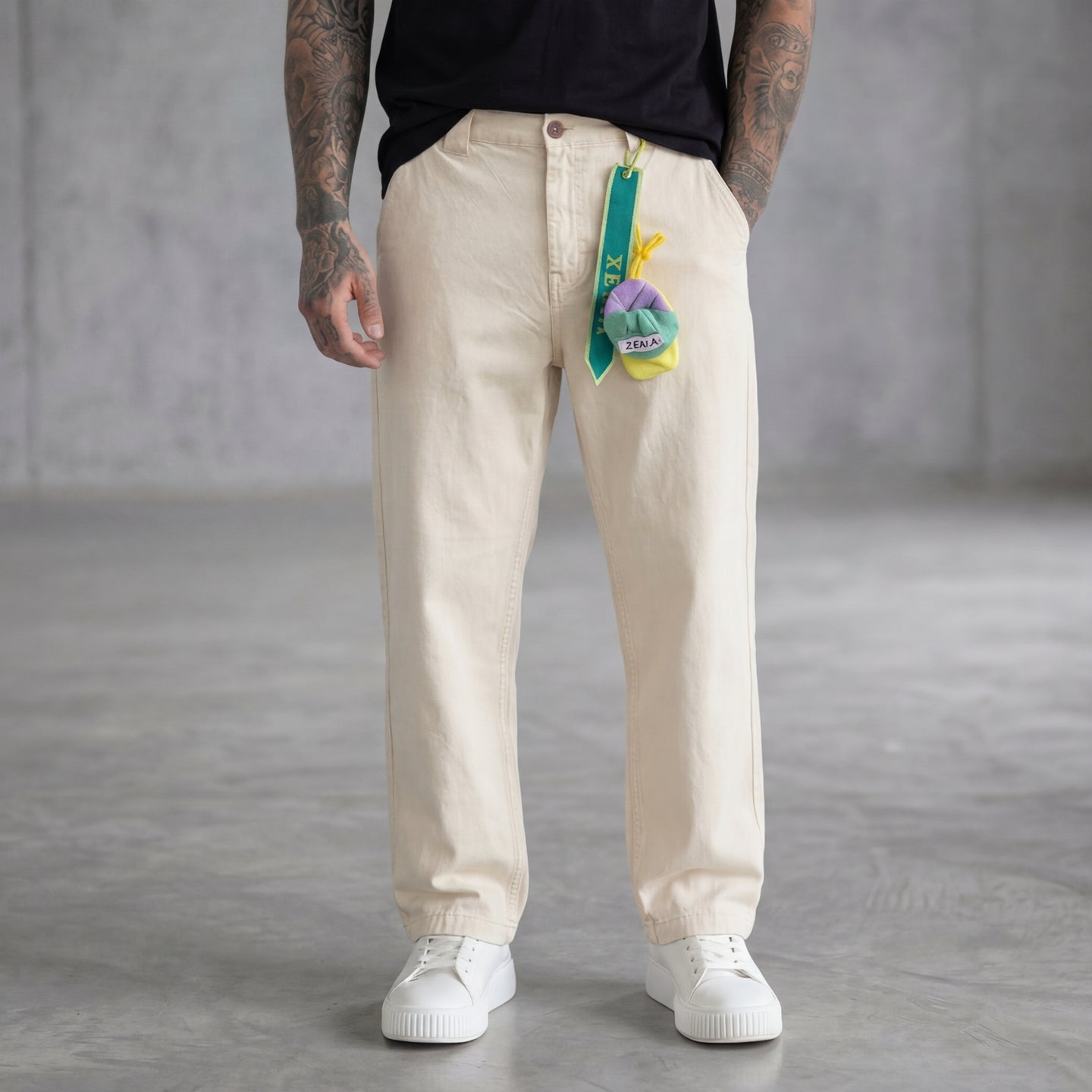 PANTALONE STRAIGHT FIT CON MAXI PASSANTI + COLORI - BERNA - ART 261283-24