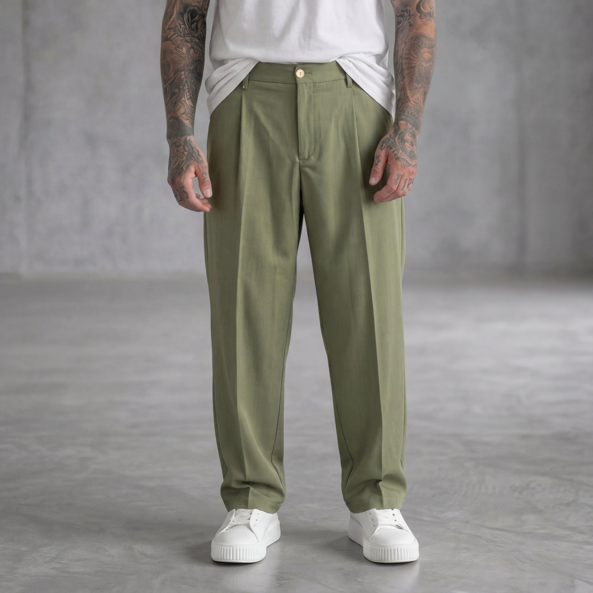 PANTALONE BERNA BAGGY FIT CON FIBBIE SALVIA  ART 261364 - 102