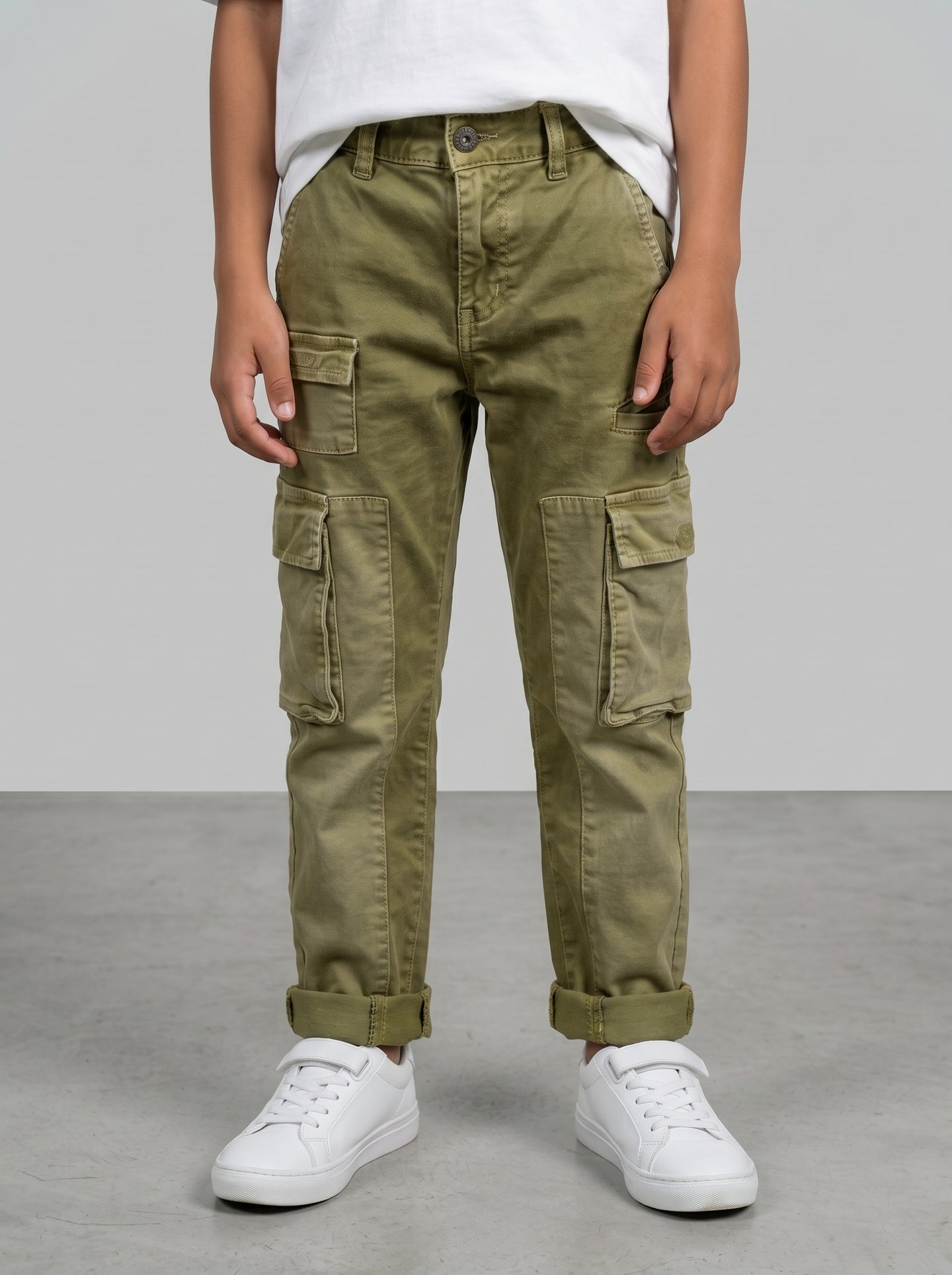 PANTALONE BERNA CARGO  KIDS BAMBINO VERDE & CAMMELLO ART K 23532