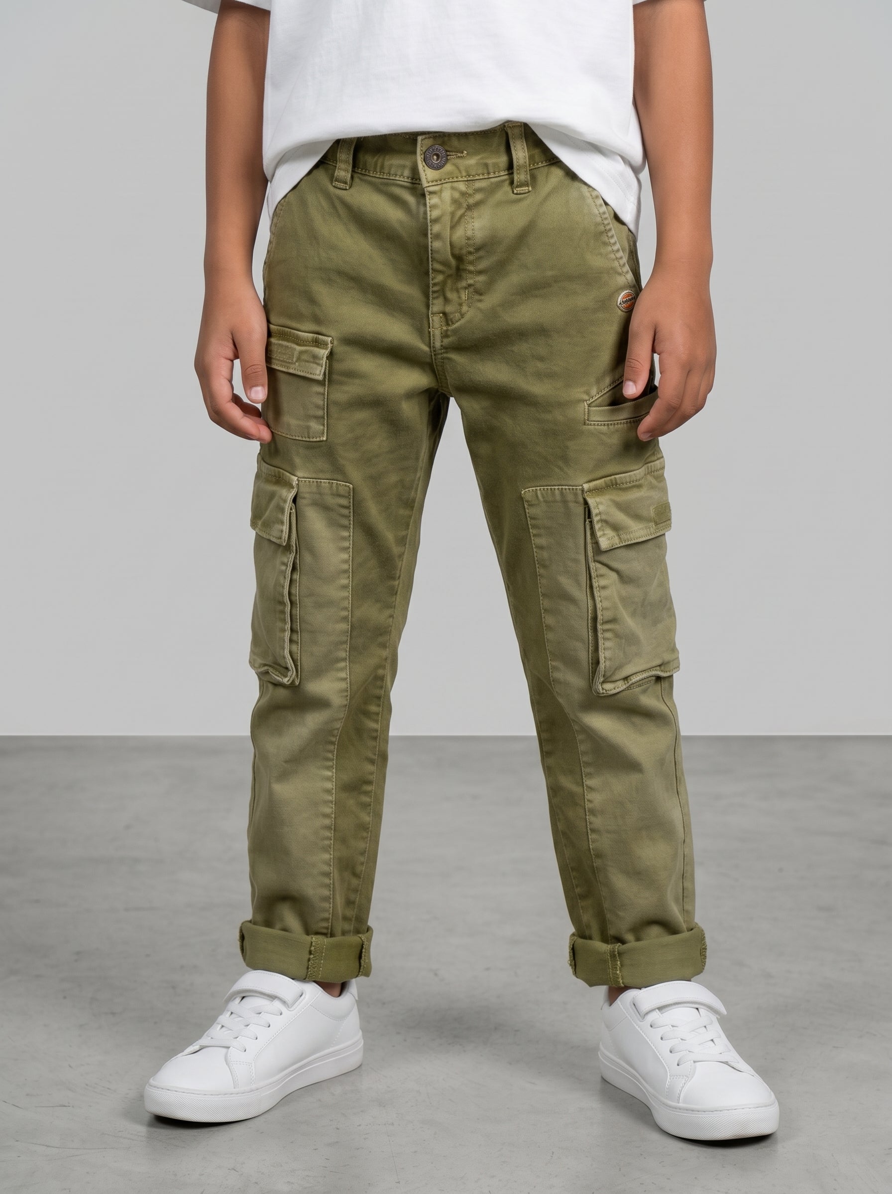 PANTALONE BERNA CARGO  KIDS BAMBINO VERDE CHIARO ART K 23532 52