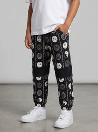 PANTALONE TUTA BERNA KIDS BAMBINO NERO YIN YANG ART K 241024