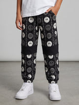 PANTALONE TUTA BERNA KIDS BAMBINO NERO YIN YANG ART K 241024
