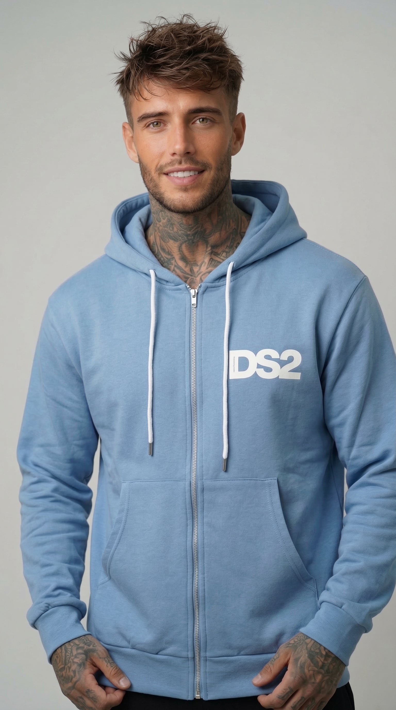 FELPA ZIP CON CAPPUCCIO PIU' COLORI - DS2 - ART. SS26271