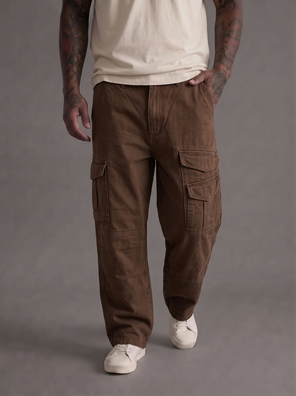 JEANS YTUAL CARGO BROWN