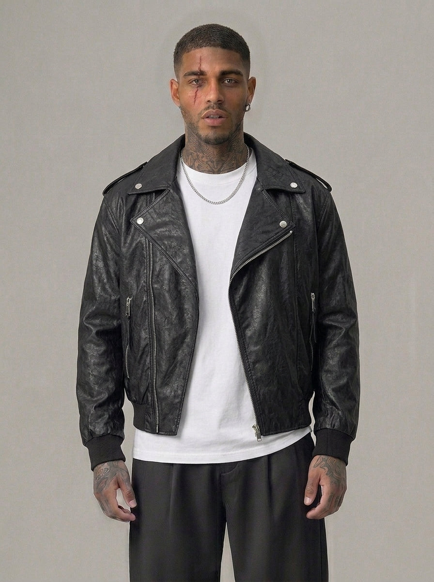 GIUBBINO BERNA CHIODO BOMBER OVER ECOPELE NERO ART 251094 1
