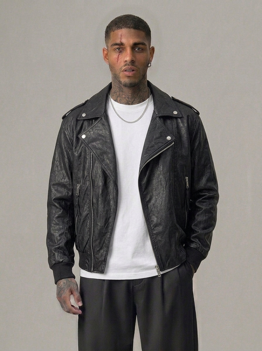 GIUBBINO BERNA CHIODO BOMBER OVER ECOPELE NERO ART 251094 1