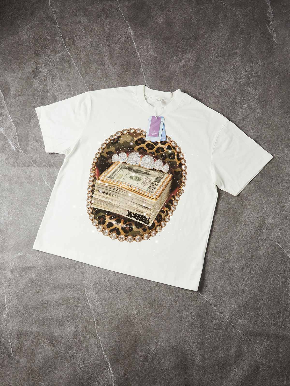 T-SHIRT NOISSEY OVERSIZE BIANCA ART BOCCA LEOPARD