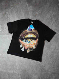 T-SHIRT NOISSEY  BLACK BOXYFIT OVERSIZE ART BOCCA POKER