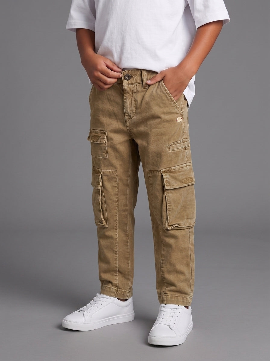 PANTALONE BERNA CARGO  KIDS BAMBINO VERDE & CAMMELLO ART K 23532