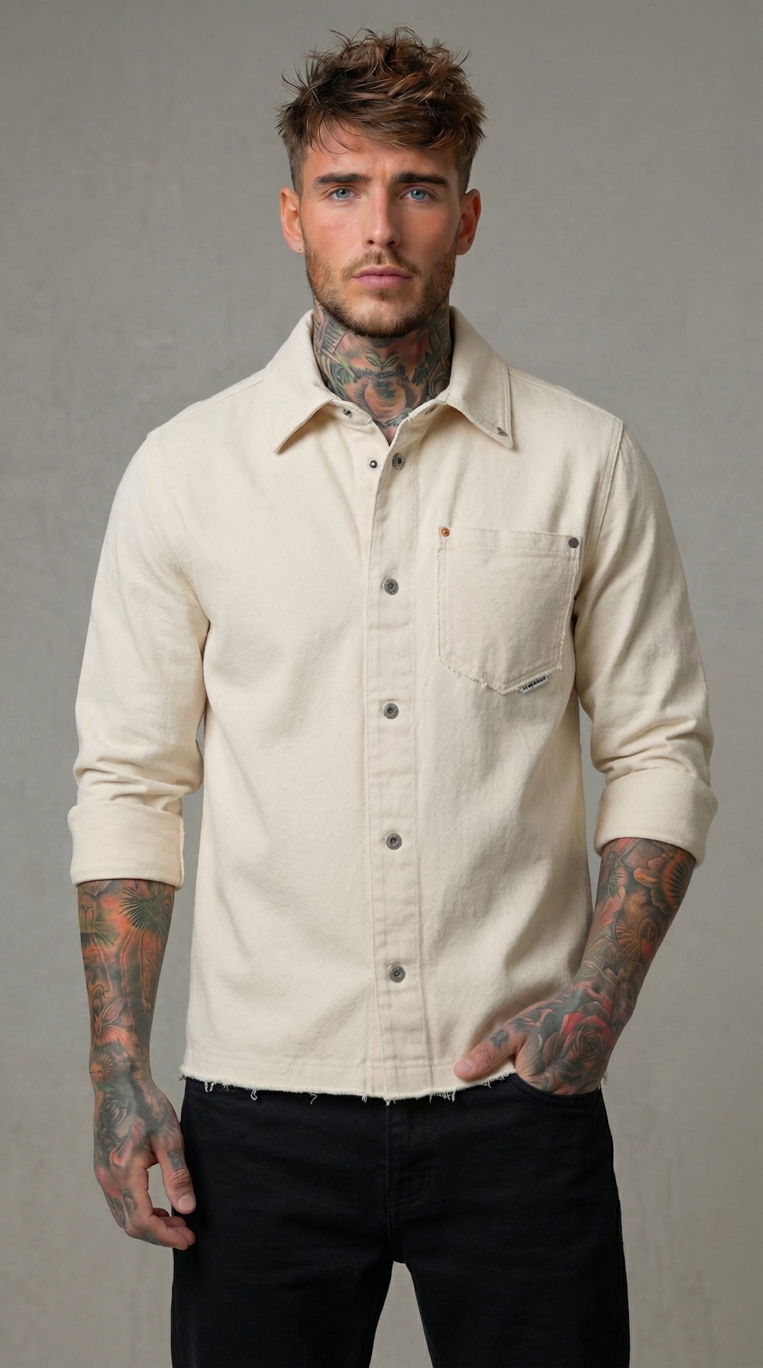 CAMICIA OVERSHIRT TAGLIO VIVO  - BERNA - ART. 261400 -30