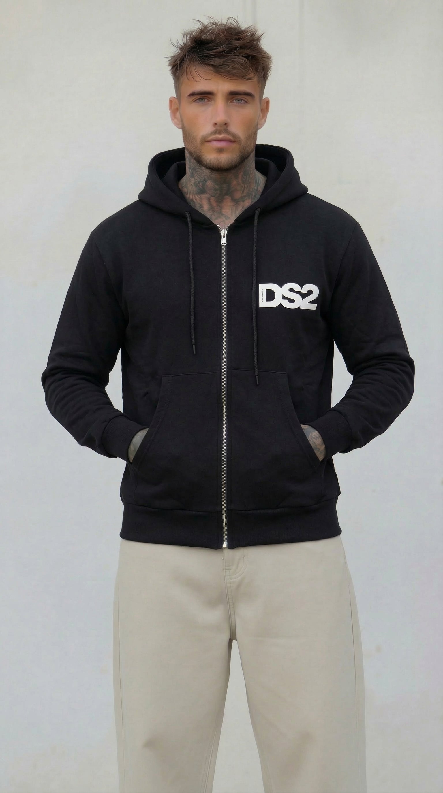 FELPA ZIP CON CAPPUCCIO PIU' COLORI - DS2 - ART. SS26271