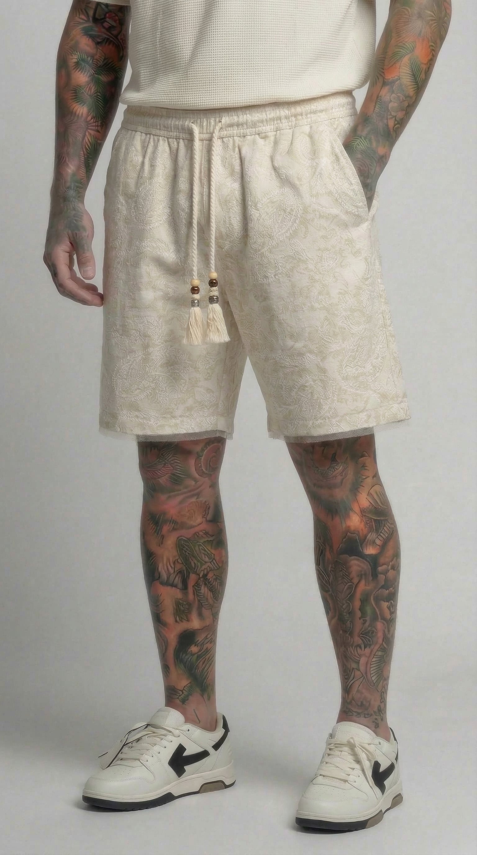 BERMUDA PAISLEY RICAMATO BEIGE CHIARO - BERNA - ART.261289-30