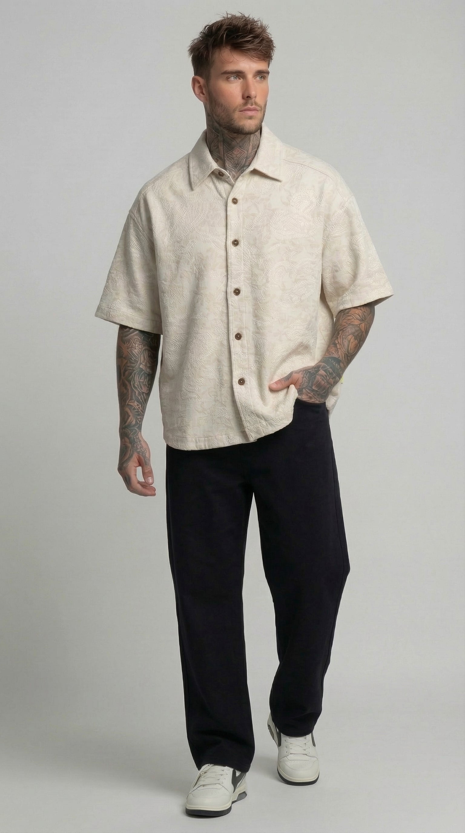 CAMICIA M/M PAISLEY RICAMATO - BERNA - ART. 261255-30