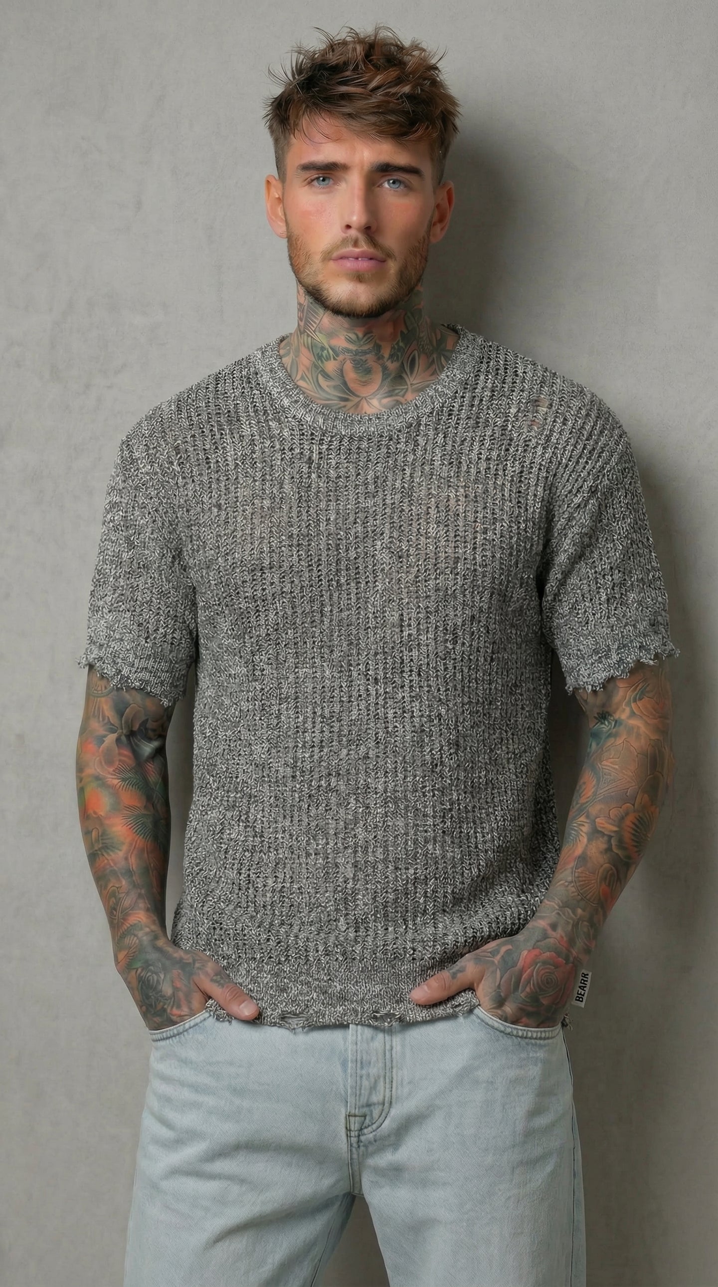 T-SHIRT GIROCOLLO TRAFORATO NERO  - BERNA - ART. 261020 -1