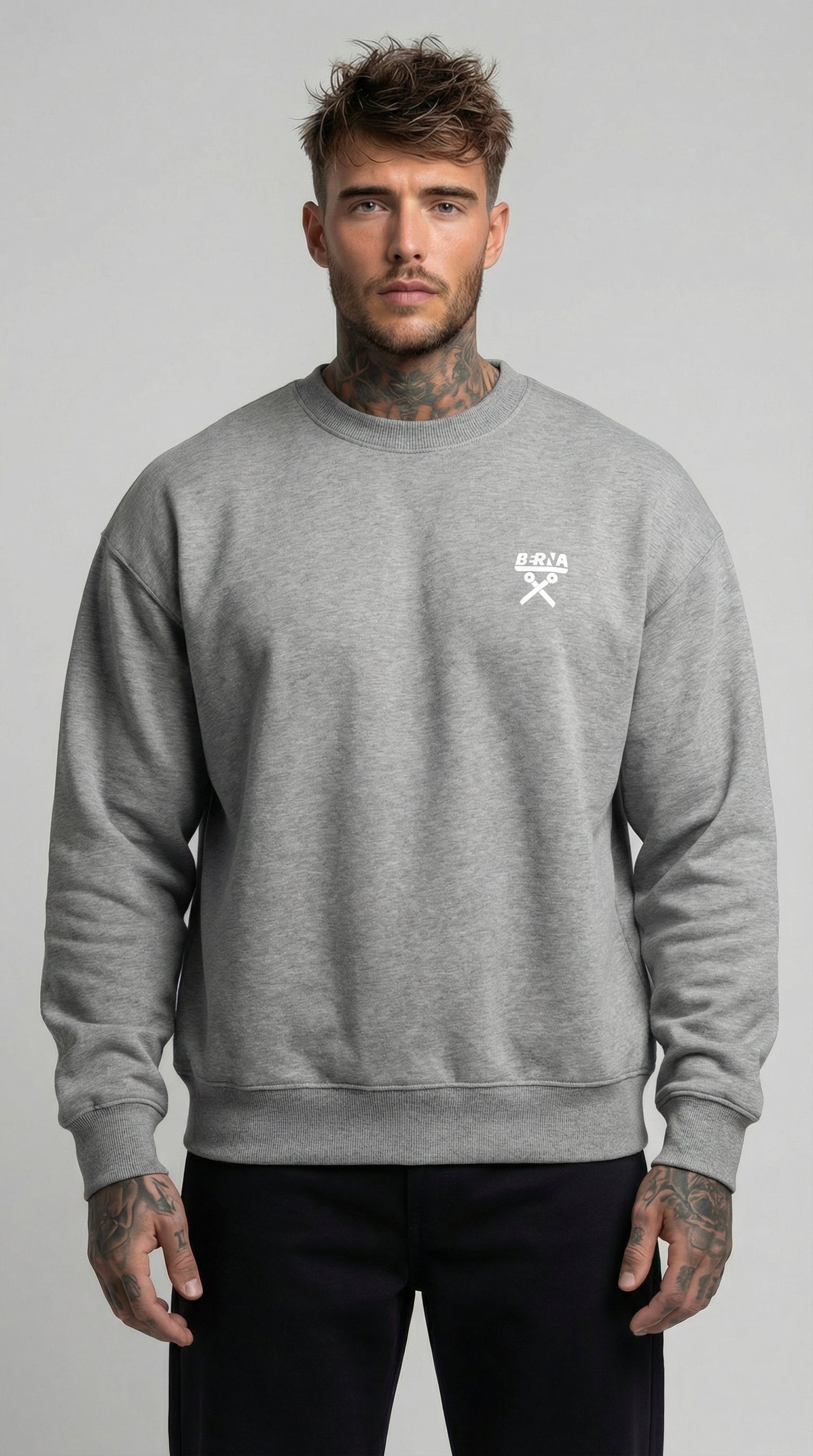 FELPA GIROCOLLO UOMO LOGATA VINTAGE FIT  - BERNA - ART. 261051 - PIU' COLORI