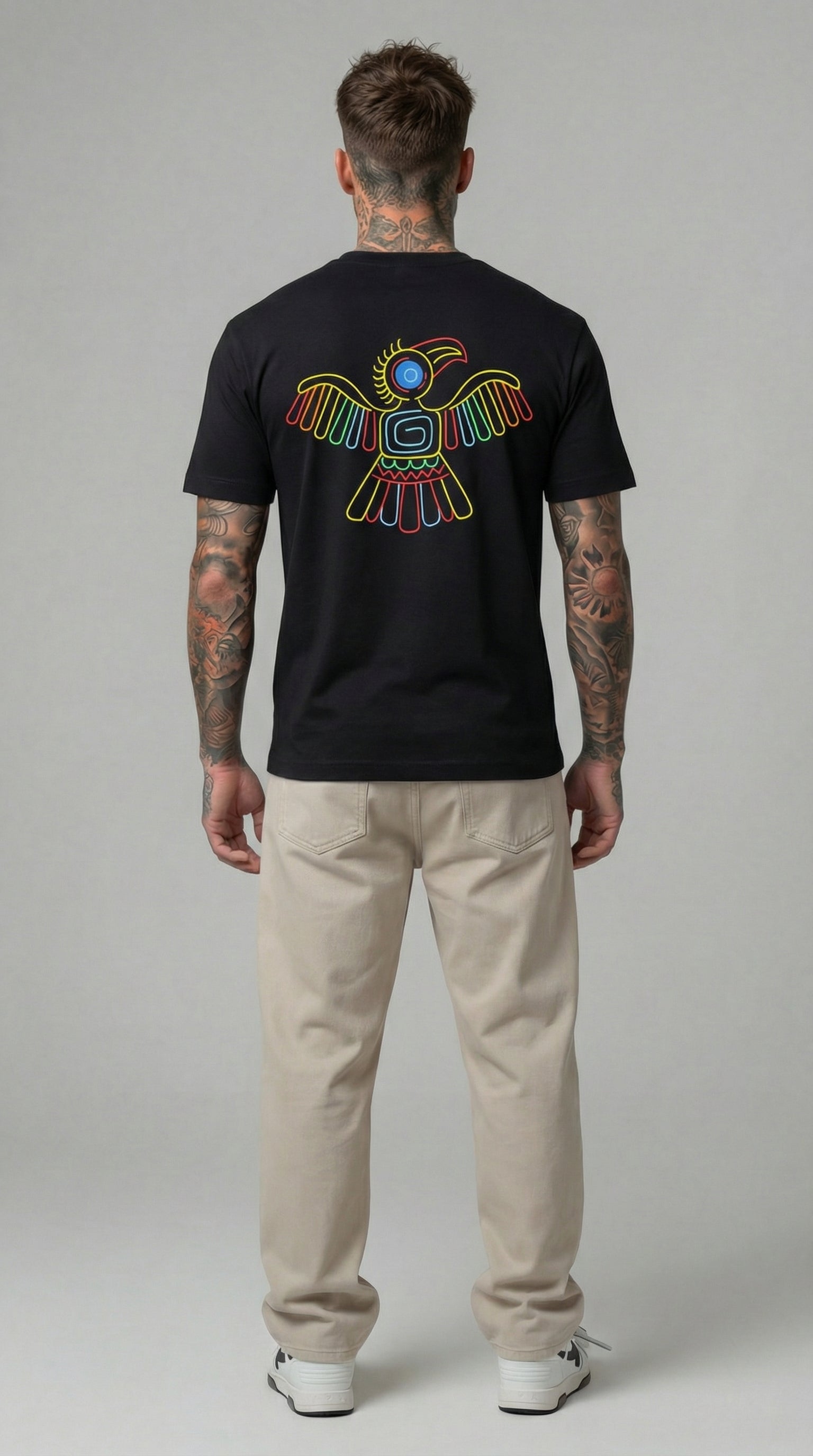 T-SHIRT NERA AQUILA AZTECA - BERNA - ART. 261078 -1