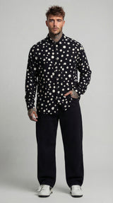 CAMICIA STAMOPA POIS CON STAMPA TASCHE FRONTALI  NERO LATTE   - IMPERIAL - ART. C1Q2LCK