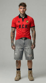 POLO MANICA CORTA AUTHENTIC SLOAN - KAPPA - ART. 331Z4PW- COL . RED CORAL BLACK