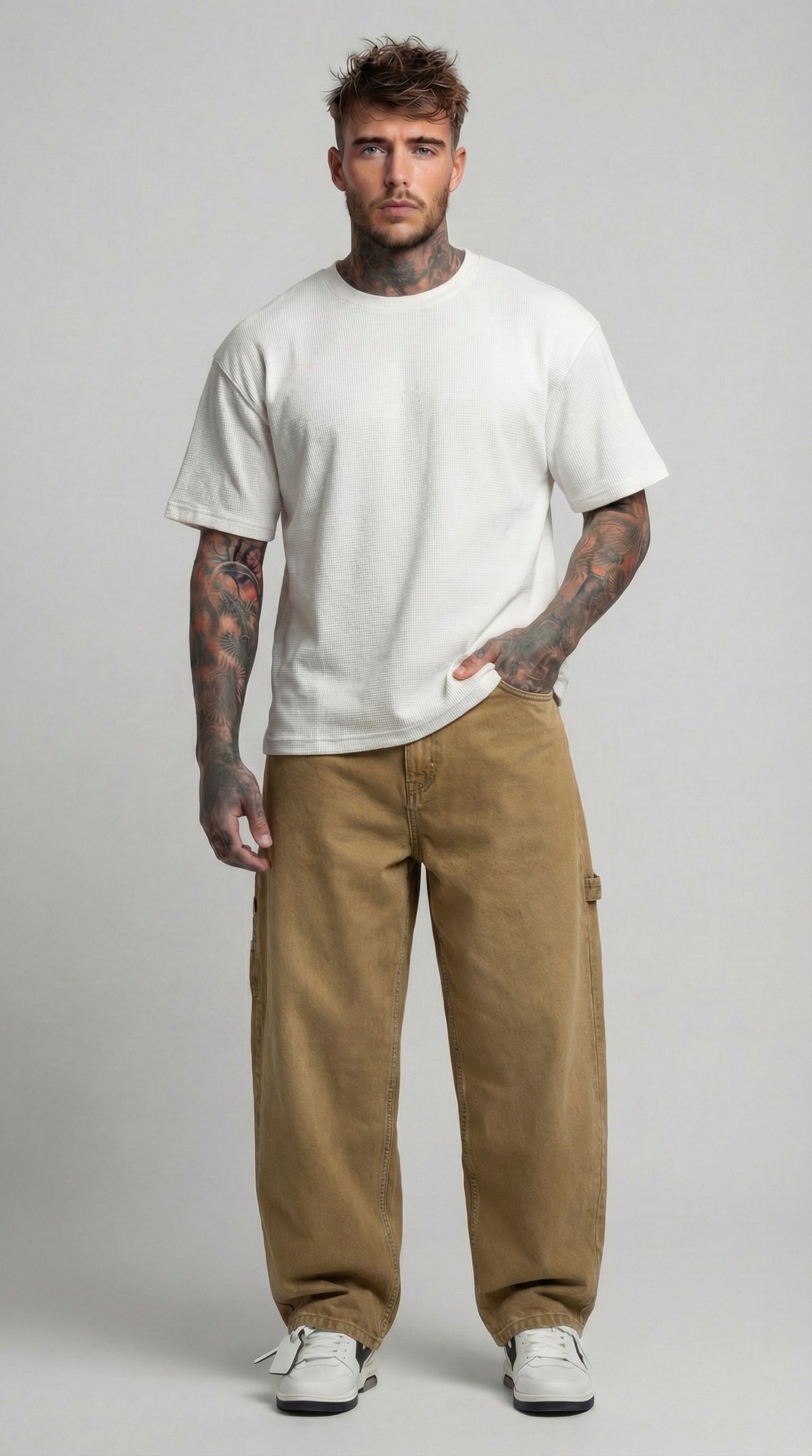 JEANS UOMO CARPENTER STRAIGHT  FIT  BERNA - ART. 261203 -694 COL. GHIACCIO SPORCO