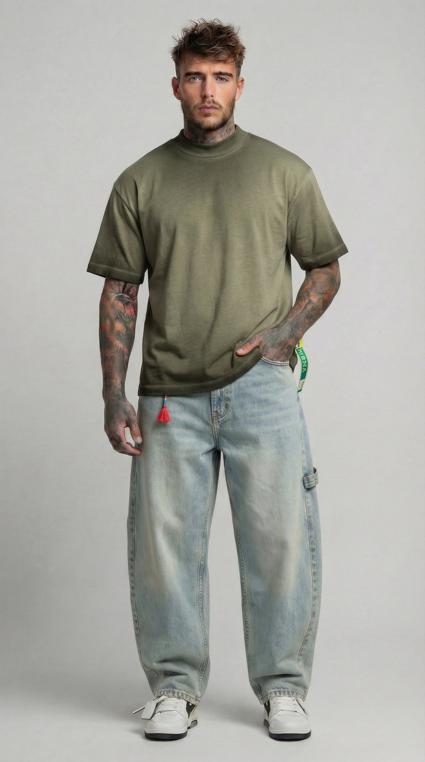 T-SHIRT UOMO  BOXY FIT EFFETTO SFUMATO PIU' COLORI  - BERNA - ART. 261241