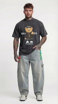 T-SHIRT OVERSIZE CON ORSO SLAVATA  - HAMEN