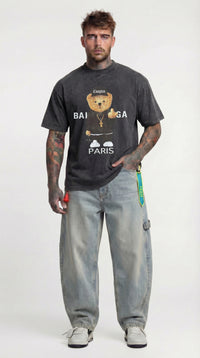 T-SHIRT OVERSIZE CON ORSO SLAVATA  - HAMEN