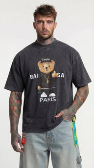 T-SHIRT OVERSIZE CON ORSO SLAVATA  - HAMEN