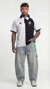 POLO MANICA CORTA AUTHENTIC SOLIN  - KAPPA - ART. 331Z4NW- COL . BLACK -WHITE - RED