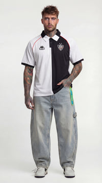 POLO MANICA CORTA AUTHENTIC SOLIN  - KAPPA - ART. 331Z4NW- COL . BLACK -WHITE - RED