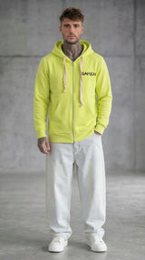 FELPA UOMO  ZIP CON CAPPUCCIO BASICA LOGO - HAMEN - ART. LOGO H